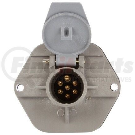 Truck-Lite 50867 50 Series Trailer Receptacle - 7 Split Pin, Grey Plastic, Surface Mount, Threaded Stacking Studs