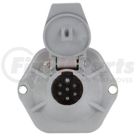 Truck-Lite 50860 50 Series Trailer Receptacle - 7 Solid Pin, Grey Plastic, Surface Mount