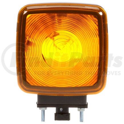 Truck-Lite 5800AA Signal-Stat Pedestal Light - Incandescent, Yellow Square, 1 Bulb, Dual Face, Vertical Mount, Side Marker, 2 Stud, Black, Stripped End