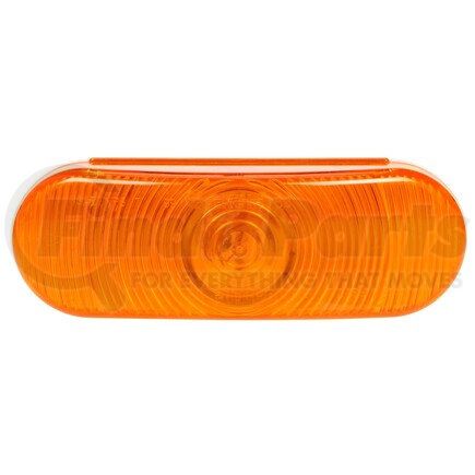 Truck-Lite 60022Y 60 Series Turn Signal / Parking Light - Incandescent, Yellow Oval, 1 Bulb, Grommet Mount, 12V, Black PVC Trim