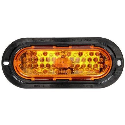 Truck-Lite 60097Y 60 Series Turn Signal / Parking Light - LED, Yellow Oval, 44 Diode, Flange Mount, 12V, Black ABS Trim