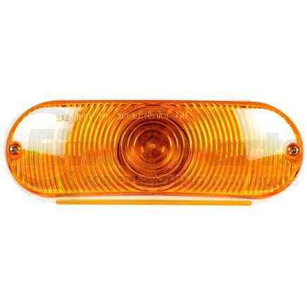 Truck-Lite 60302Y 60 Series Turn Signal / Parking Light - Incandescent, Yellow Oval, 1 Bulb, Grommet Mount, 12V, Black PVC Trim