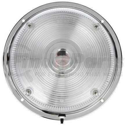 Truck-Lite 80354 80 Series Dome Light - Incandescent, 1 Bulb, Round Clear Lens, Chrome Flange Mount, 12V