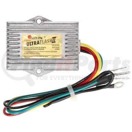 TRUCK-LITE 97201 Flasher Module - 8 Light Heavy-Duty Solid-State, Aluminum, 90fpm, Spade Terminal/Ring Terminal, 12-24V