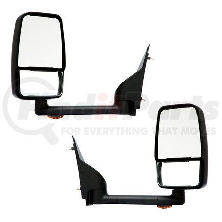 Velvac 714524 2020 Deluxe Series Door Mirror - Black, 102" Body Width, Deluxe Head, Driver and Passenger Side