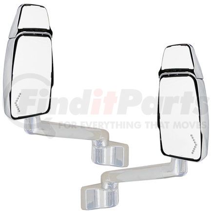 Velvac 714686 2030 Series Door Mirror - Chrome, 10" Lighted Arm, Driver and Passenger Side