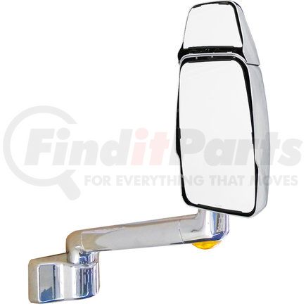 Velvac 714684 2030 Series Door Mirror - Chrome, 12" Radius Base, 10" Lighted Arm, Passenger Side