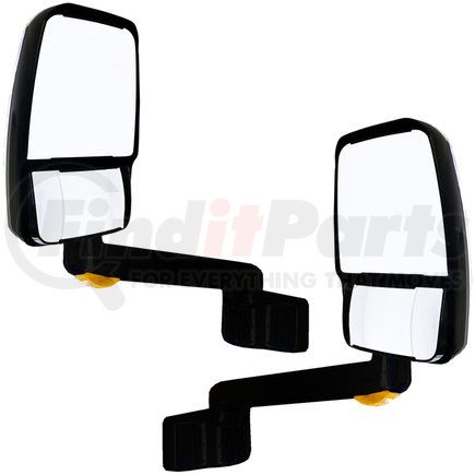 Velvac 714770-7 2030 Series Door Mirror - Black, 14" Lighted Arm, Deluxe Head, Driver and Passenger Side