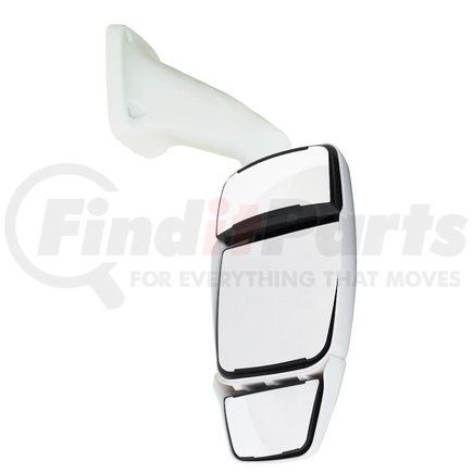 Velvac 714924 2025 Deluxe w/ Top Hat Series Door Mirror - White, Passenger Side