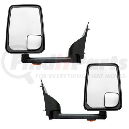Velvac 715455 2020 Standard Door Mirror - Black, 96" Body Width, Standard Head, Driver and Passenger Side