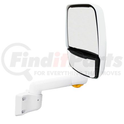 Velvac 715476 2030 Series Door Mirror - White, 12" Radius Base, 10" Lighted Arm, Passenger Side