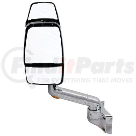Velvac 715739-4 2030 Series Door Mirror - Chrome, 10" Radius Base, 14" Lighted Arm, Deluxe Head, Driver Side