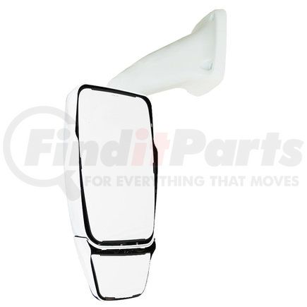Velvac 715817 2025 Full Flat w/ Top Hat Series Door Mirror - White, Driver Side