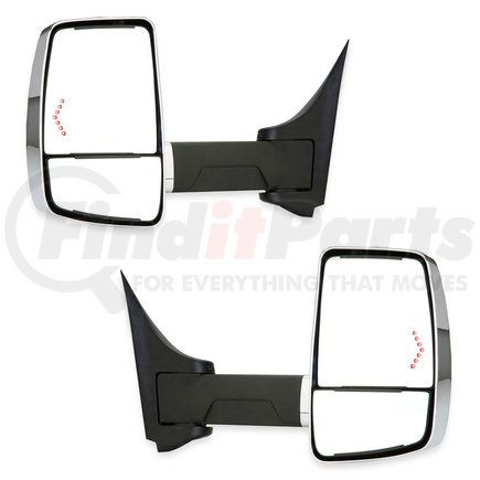 Velvac 716397 2020XG Series Door Mirror - Chrome, 102" Body Width, Driver and Passenger Side
