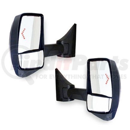 Velvac 717526 2020XG Series Door Mirror - Black, 102" Body Width, Driver and Passenger Side