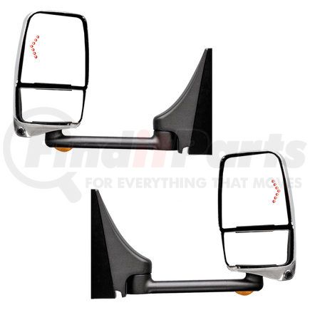 Velvac 717547 2020XG Series Door Mirror - Chrome, 102" Body Width, Driver and Passenger Side