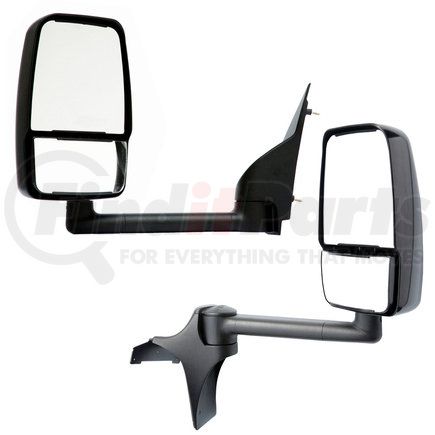 Velvac 718515 2020SS Deluxe Door Mirror - Black, 96" Body Width, Deluxe Head, Driver and Passenger Side