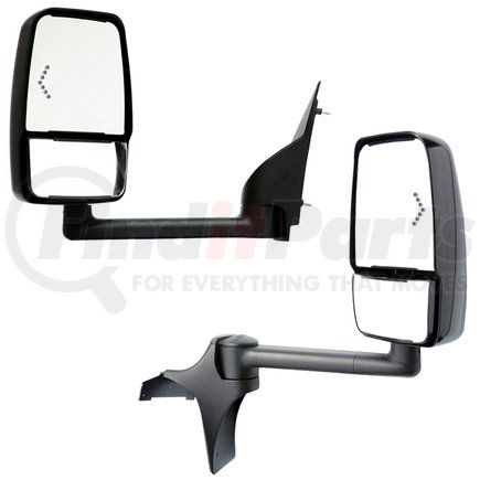 Velvac 718561 2020SS Deluxe Door Mirror - Black, 96" Body Width, Deluxe Head, Driver and Passenger Side