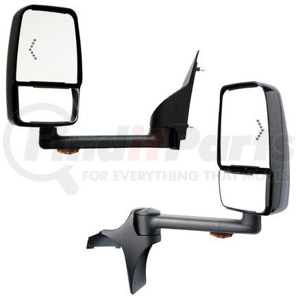 Velvac 718742 2020SS Deluxe Door Mirror - Black, 93" Body Width, Deluxe Head, Driver and Passenger Side