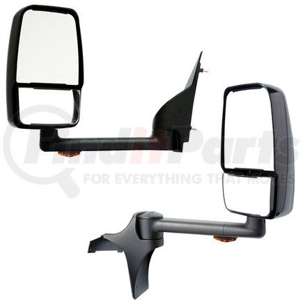 Velvac 718763 2020SS Deluxe Door Mirror - Black, 102" Body Width, Driver and Passenger Side
