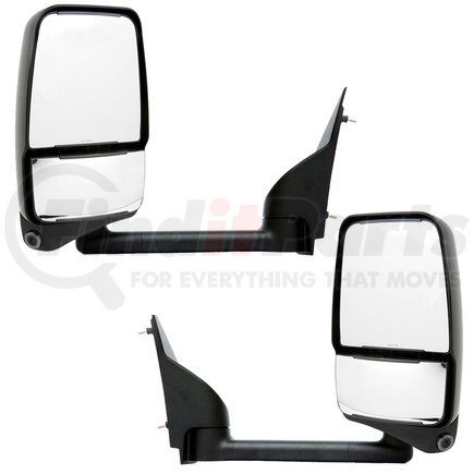 Velvac 719317 2020 Deluxe Series Door Mirror - Black, 96" Body Width, Deluxe Head, Driver and Passenger Side