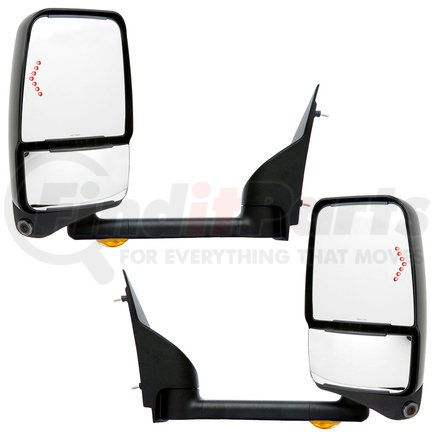 Velvac 719344 2020 Deluxe Series Door Mirror - Black, 96" Body Width, Deluxe Head, Driver and Passenger Side