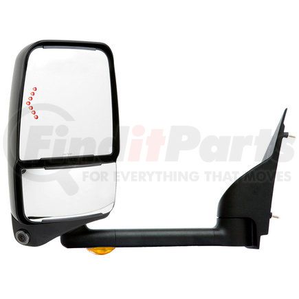 Velvac 719345 2020 Deluxe Series Door Mirror - Black, 96" Body Width, Deluxe Head, Driver Side