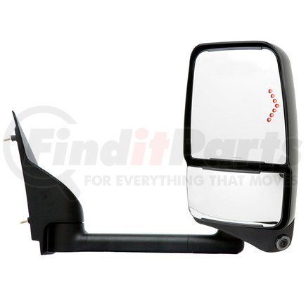 Velvac 719336 2020 Deluxe Series Door Mirror - Black, 96" Body Width, Deluxe Head, Passenger Side