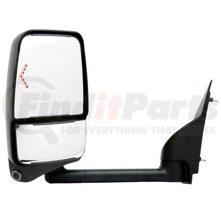 Velvac 719337 2020 Deluxe Series Door Mirror - Black, 96" Body Width, Deluxe Head, Driver Side