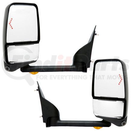 Velvac 719388 2020 Deluxe Series Door Mirror - Black, 102" Body Width, Deluxe Head, Driver and Passenger Side