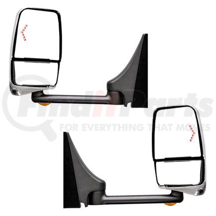 Velvac 719394 2020 Deluxe Series Door Mirror - Chrome, 102" Body Width, Deluxe Head, Driver and Passenger Side