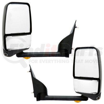 Velvac 719412 2020 Deluxe Series Door Mirror - Black, 96" Body Width, Deluxe Head, Driver and Passenger Side