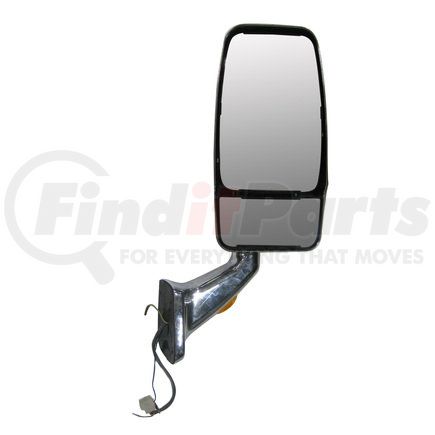 Velvac 715662 Door Mirror - 2025 V-Max Series, RH, Chrome, Heated, Manual, Lighted
