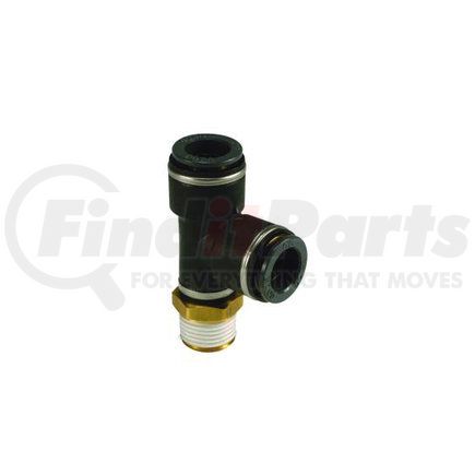 Velvac VLV016403 Air Brake Fitting - Push-Lock, Male Run Tee, 3/8" x 3/8", Brass/Composite
