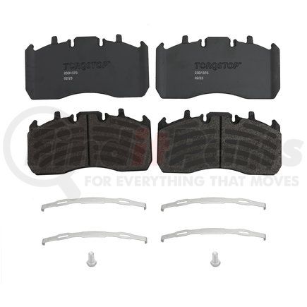 Torqstop 23D1370 Disc Brake Pad Set - with Hardware, FMSI No. D1370-8470, 23K GAWR