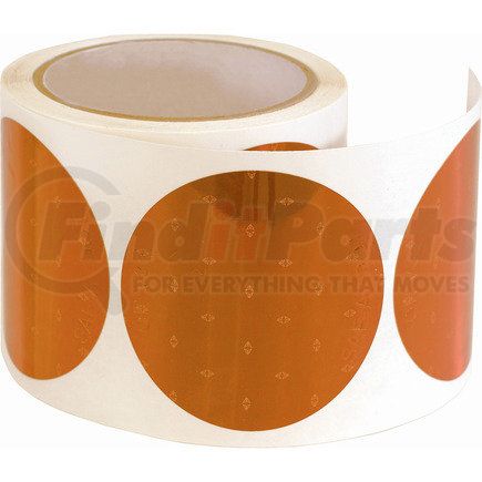 Buyers Products 5623001 Reflective Tape - 3 inches, Amber Round, DOT, Stick-On
