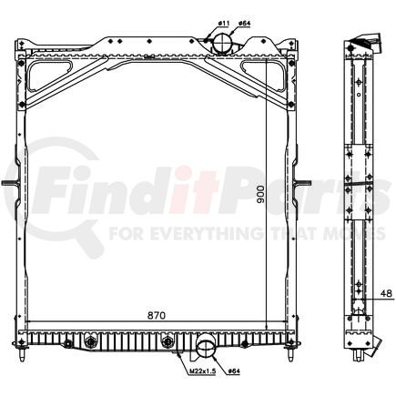 Nissens 65472A Radiator w/Integrated Transmission Oil Cooler