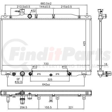 Nissens 681407 Radiator w/Integrated Transmission Oil Cooler