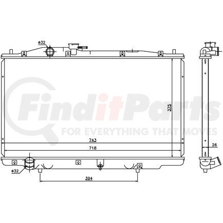 Nissens 69464 Radiator w/Integrated Transmission Oil Cooler