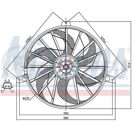 Nissens 85512 A/C Condenser Fan Assembly