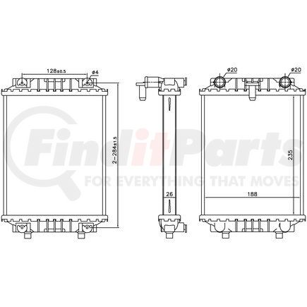 Nissens 60351 Auxiliary Radiator