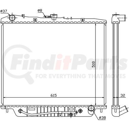 Nissens 60852 Radiator w/Integrated Transmission Oil Cooler