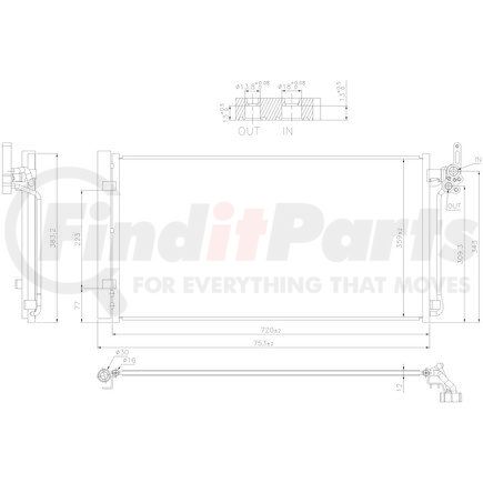 Nissens 941287 Air Conditioning Condenser/Receiver Drier Assembly