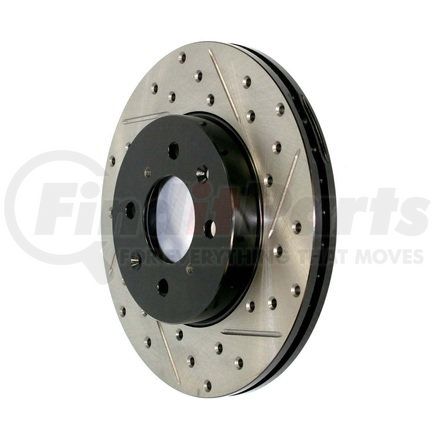 Centric 127.66000R Disc Brake Rotor - Front, RH, Drilled and Slotted, Vented, 5 Lug Holes, Cast Iron