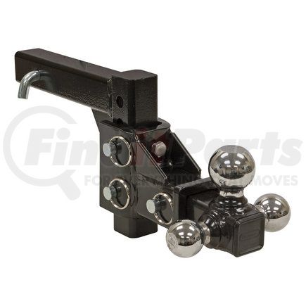 Buyers Products 1802225 Trailer Hitch - Adjustable, Tri-Ball Hitch, Solid Shank with Chrome Balls