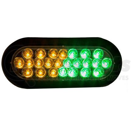 Buyers Products sl66ag Amber/Green 6in. Oval Recessed LED Strobe Light with Quad Flash