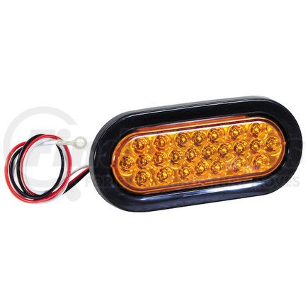 Buyers Products sl66ao Amber 6 Inch Oval Recessed LED Strobe Light with Quad Flash (Amber LEDs, Amber Lens)