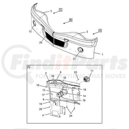 Navistar 6127695C95 Bumper - Front, Aluminum, Hardware Included, Supercedes 6127695C94