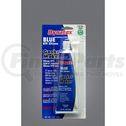 Dynatex 49203 Blue RTV Silicone Gasket Maker - 3 Oz. Tube - Carded