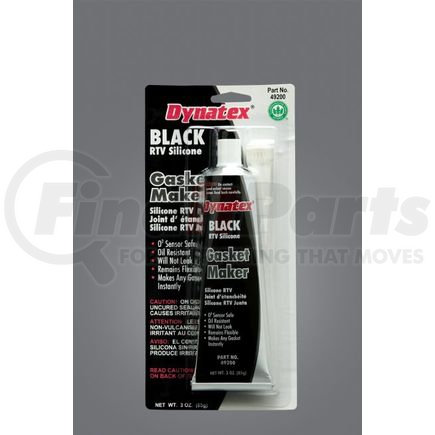 Dynatex 49200 Black RTV Silicone Gasket Maker - 3 Oz. Tube - Carded